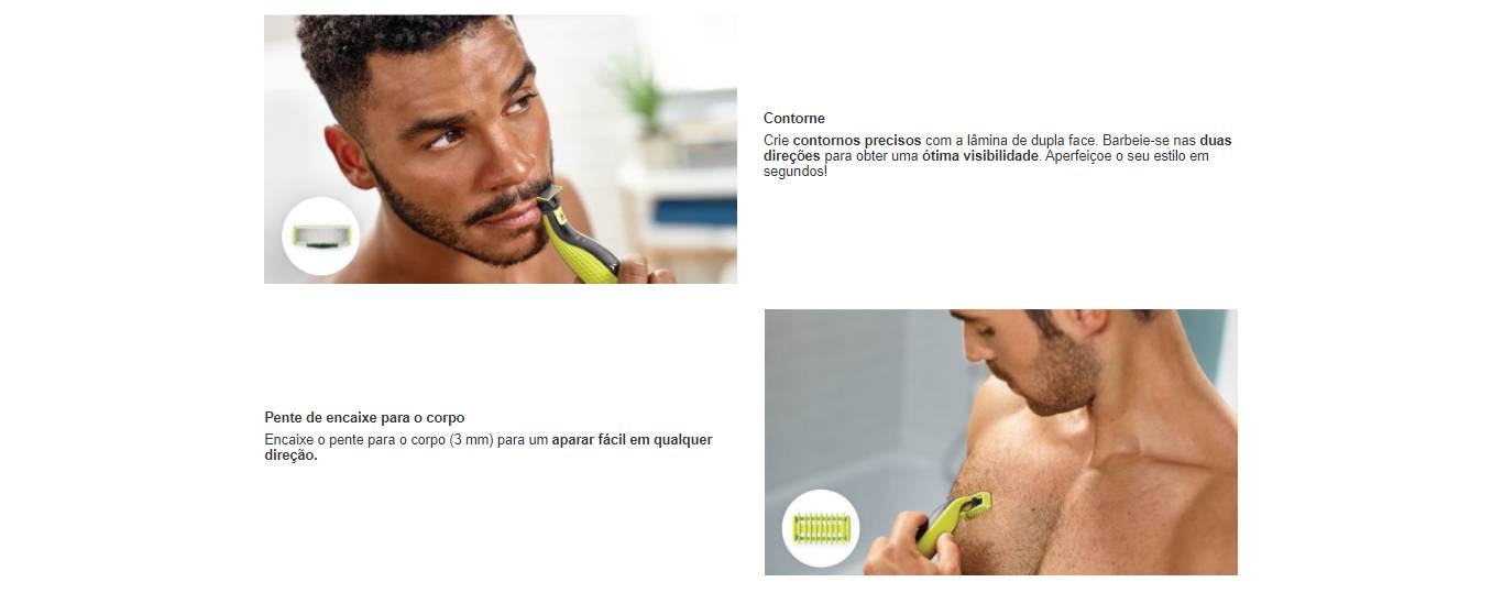 Aparador de Pelos Elétrico Philips OneBlade Rosto e Corpo Preto/Verde - QP2620/10